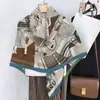 Bufanda Chal de Invierno para Mujer de Seda Artificial y Lana, Doble Cara, Dos Tonos, Patrón de Ocho Caballos, Bufanda Cuadrada Grande, Bufanda Caliente para Exteriores, Venta al por Mayor