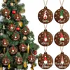 Nuevo producto transfronterizo: 36 Piezas de Adornos Colgantes Decorativos Redondos de Madera Navideños, Etiquetas Decorativas de Madera Navideñas de Granja con Gnomos