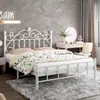 Cama de ferro forjado espessa, reforçada, cama de princesa simples moderna, cama de casal popular online 1,8m, cama com estrutura de ferro simples nórdica 1m