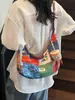 Bolsa de Tela de Comercio Exterior para Mujer 2025 Nueva Bolsa de Gran Capacidad Casual Color en Contraste Un Hombro Cruzada Nicho Viajera Bolso Dumpling