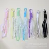 Pendente Criativo de Renda Xadrez em Rede para Mochila Escolar Acessórios Tiras de Tecido Floral Corda Trançada Cordão para Pingente de Celular