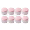 Pote de creme rosa 20g frasco de creme de boca larga, pote dosador para máscara facial, pote de pó de glitter 20g, frasco de pomada branco