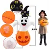 Abóbora fantasma inflável de pvc para halloween, copo giratório, layout de site, adereços de decoração de cena de quintal, enfeites