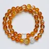 Pulsera de Cristal Miel Naranja Cristal Natural Fuegos Artificiales Dorados para Mujer 2025 Nueva Versátil Pulsera de Regalo al por Mayor