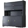 Estante de cocina de pie multicapa, gabinete para horno de microondas, aparador multifuncional de acero al carbono, encimera de losa de roca, gabinete