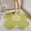 Alfombrilla de baño sencilla y fresca, antideslizante, resistente al desgaste, para uso doméstico, de forma especial, impermeable, con bucle de seda hueco y recortable.
