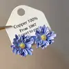 Pendientes de Borla de Flor de Perla Rosa Plateada Clavos de Oreja Pequeños Frescos Estilo Mori Accesorios de Oreja de Alta Gama Moda Venta al por Mayor
