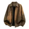Nueva Chaqueta de Cuero PU para Hombre Estilo Retro Americano Workwear Resistente Relajada Estilo Old Money Callejero Simple