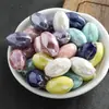 Colar com Pingente de Contas Cerâmicas Banhadas em Formato de Oliva Material Tecido à Mão Contas de Arroz Acessórios para Joias DIY Transfronteiriço