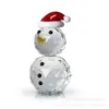 Manualidades de Cristal de Muñeco de Nieve con Capucha Transfronterizas Adornos de Decoración de Escritorio Suministros de Navidad Regalos para la Entrada del Salón