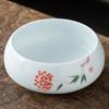 Cerâmica Pintada à Mão Lavador de Chá Grande Doméstico Kung Fu Acessórios para Conjunto de Chá Bacia de Armazenamento para Xícaras de Chá Tigela para Lavar Porcelana Branca Panela para Lavar Lápis Água