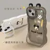 Muñeco de Mickey de la Suerte Adecuado para Apple 13 Promax Funda para Teléfono Móvil con Doble Soporte 16 Silicona Transparente 15 Anticaídas 14 Suave