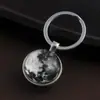Llavero Delicado Luminoso Sol Nueve Planetas Luna Galaxia Redondo Doble Cara Cristal Tierra
