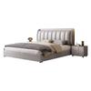 Cama de Lujo Ligero en Piel Napa, Cama Doble Tapizada Simple y Moderna para Dormitorio Principal, Cama de Bodas Estilo Italiano, Cama de Arte en Piel de Gama Alta para Uso Doméstico