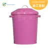 Cubo de basura de hierro galvanizado de 12L con tapa, Contenedor de almacenamiento de doble asa, Contenedor sellado para almacenamiento de basura doméstico