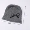 Gorro de Punto Holgado Estilo Coreano Retro con Lazo para Mujer, Cálido para Otoño e Invierno, Cubreorejas