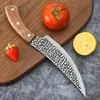 Cuchillo de hueso de acero inoxidable forjado a martillo negro cuchillo curvo pequeño cuchillo de carnicero Yangjiang para sacrificar cerdos cuchillo para cortar pescado