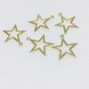 Acessórios para Joias DIY Cor Dourado Claro Banhado a Cobre com Retenção de Cor Natação Pingente de Brinco Estrela de Cinco Pontas Vazada Formato de Estrela Brilhante
