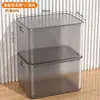 Caixa de Armazenamento Transparente, Grande Capacidade, Caixa Plástica para Roupas de Guarda-Roupa Doméstico, Armazenamento e Organização de Baú de Brinquedos, Dobrável