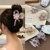 Presilha de Garra Grande para Primavera e Verão para Mulheres, Presilha de Tubarão Floral Iridescente, Pente de Cabelo Elegante para a Parte de Trás da Cabeça, Acessório de Cabelo Nuvem de Alta Qualidade