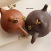 Colgante de tetera adecuado para todo tipo de tapas de tetera colgante ajustable tetera de arcilla púrpura decoración de tetera pequeña joyería estilo flor de loto de jade ágata
