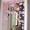Cortina divisoria para puerta de sala de estar, dormitorio, jardín de infantes, baño, estrella de cinco puntas, color rosa y morado, sin perforaciones, color rojo, decoración de habitación