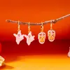Brincos de Aranha de Diamante Desenho Animado Europeus e Americanos Transfronteiriços para Halloween Brincos Divertidos de Fantasma Abóbora Caveira para Festa de Halloween