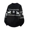 Suéter de punto con cuello redondo para hombre, abrigo, ropa interior térmica con estampado de reno jacquard, temporada de otoño e invierno, Amazon transfronterizo, Navidad