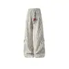 Otoño 2026 Nuevos Pantalones Casuales para Hombre Estilo Hong Kong Cuadros Pana Colgante Sueltos Pierna Recta Pantalones Hombre