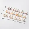 Pendientes de botón de perla de plata de ley 999 Nalan Diseño de nicho francés Pendientes de perla morados, blancos y rosas M07993