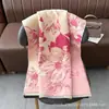 Bufanda jacquard de doble cara estilo japonés y coreano con pequeñas flores, imitación cachemir, versátil para otoño e invierno, chal cálido para mujer