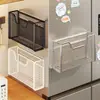 Estante de Almacenamiento para Film Transparente Organizador de Caja para Huecos de Cocina sin Agujeros Canasta de Almacenamiento Colgante Lateral para Refrigerador