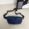 Transfronterizo Nuevo tamaño pequeño Bolsa de Pecho de Mezclilla Lavada para Mujer Estilo Japonés Juvenil Riñonera Combinable Casual Deportiva Bolso Bandolera Pequeño para Hombre