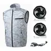 Colete de Pesca Respirável Refrescante com Ventilador, Roupa com Ar Condicionado com Ventilador, Colete Camuflado para Esportes ao Ar Livre
