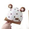 Novo chapéu infantil de primavera 2024 urso de desenho animado boné de bebê bolinhas de bebê aba macia chapéu de sol