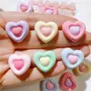 Macaron brillante de dos colores, amor, DIY, hecho a mano, pegamento de crema, resina, accesorios para horquillas de pelo, carcasa de teléfono móvil, material para accesorios de pelo