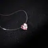 Colar com Pingente Simples Artístico de Amor para Estudante Estilo Japonês e Coreano Fio de Pesca Transparente Zircônia Colorida Corrente Invisível para Clavícula Mori