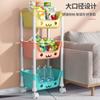 Rack de armazenamento de brinquedos para lanches infantis Estante móvel com prateleira de armazenamento com rodas Sala de estar multicamadas doméstica Cozinha Quarto Acabamento