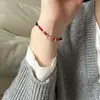 Pulsera de Cuerda Roja de Plata de Ley 925 para Mujer, Diseño Tejido a Mano, Pulsera Ajustable de Empuje y Tirón, Colección Más Vendida, Versátil
