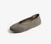 Zapatos planos de ballet casuales para mujer, estilo mismo de Mamá Uva, piel de oveja ultrablanda, punta redonda, estilo minimalista, poco profundos, cómodos