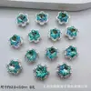 Nuevas Cuentas Espaciadoras de Cristal de Nieve de Diamante Multicolores de Ocho Agujeros para Pulsera Colgante Hecha a Mano con Cuentas DIY Accesorios de Aleación