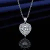 Xiaohongshu Kuaishou Douyin Celebridade da Internet Transmissão Ao Vivo Colar Banhado a Prata Pedra de Alto Carbono Diamante Quadrado Gota d'Água Formato Pera Pingente Feminino Atacado