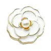 Botón Metálico de Camelia Vintage Botón de Perla Chanel Botón Decorativo de Flor para Abrigo Suéter Botón de Traje Camisa