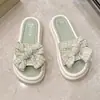 Sandalias de Estilo Hada sin Cierre para Mujer, Adecuadas para Usar con Vestidos, Nueva Moda Trendy de Verano 2025 con Lazo y Suelas Gruesas