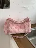 Bolso de mujer estilo Chanel, nuevo bolso de mezclilla transfronterizo tipo bolsa de basura con bordado y cadena, bolso de hombro, bolso de axila, bolsa de compras de gran capacidad