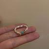Anillo de sirena de otoño diseño de nicho femenino zirconio azul hielo lindo Piedra Lunar Plata rota ovalada anillo abierto dedo índice