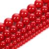 Porcelana Vidrio Rojo Cuentas Redondas Cuentas Sueltas Productos Semiterminados Venta al por Mayor DIY Pulsera de Cuentas Accesorios de Joyería Cuentas Cuentas de Vidrio