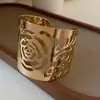 Anillo de Brazo Abierto con Diseño de Flor de Serpiente Hueca Transfronterizo Europeo y Americano Pulsera de Tendencia de Moda Pulsera Exagerada de Gama Alta para Mujeres