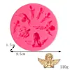 Europeu Retro Anjo Flip Açúcar Molde diy Chocolate Baking Cake Decoração Ritmo Seco Anjo Molde de Silicone