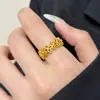 Anillo Minimalista de Diseño de Nicho con Trébol de Cuatro Hojas Superpuesto para Mujer, Nuevo Anillo Abierto Ajustable de Moda de Lujo Ligero para Viajes de Negocios para Mujer